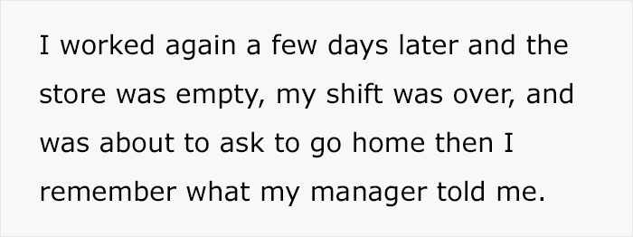 Employee Teaches Manager A Lesson By Maliciously Complying To Her Rule About Clocking Out Only With Permission Employee Teaches Manager A Lesson By Maliciously Complying To Her Rule About Clocking Out Only With Permission