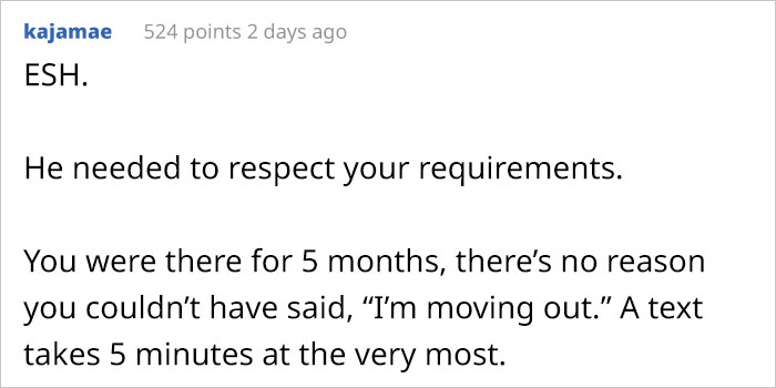 Guy Specifically Tells Roommate To Not Touch His Food, But He Does Anyway, So He Gets Left Alone Without Any Notice In A Place He Can&rsquo;t Afford By Himself