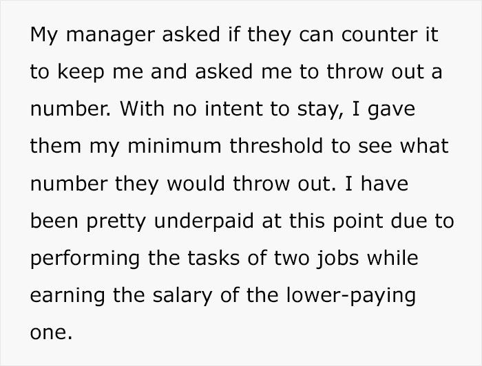 Guy Gets A Higher Paying Job, Old Company Expects To Keep Him By Offering Less Money