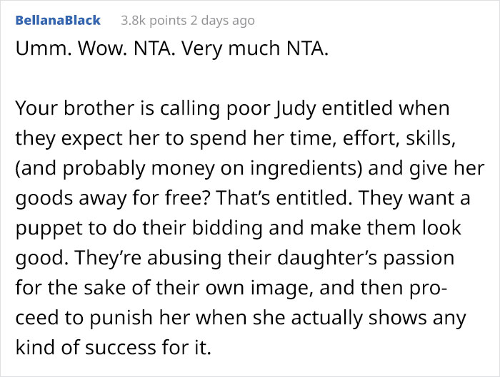 &lsquo;She Was Heartbroken&rsquo;: Parents Got Mad At The Relative Who Gave A 16 Y.O. $50 For The Cake She Baked