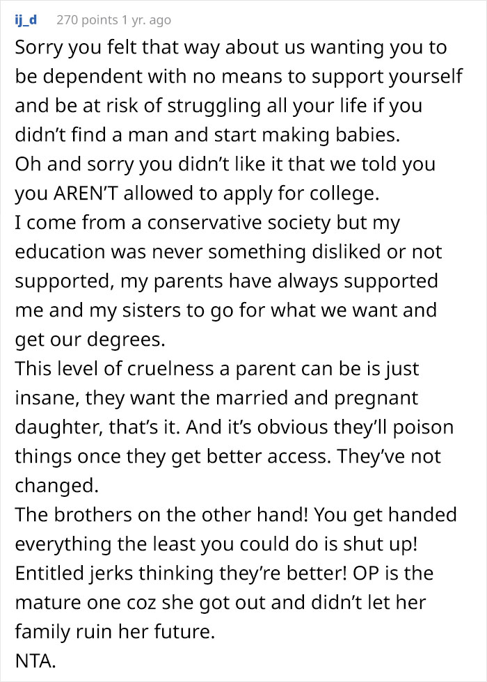 After Trying To Stop Their Only Daughter From Attending College, Parents Are Met With A Pricey Ultimatum When Asked To Be Forgiven Years Later