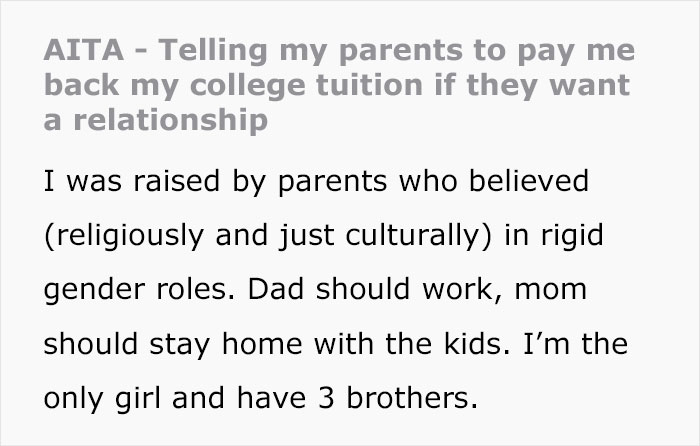 After Trying To Stop Their Only Daughter From Attending College, Parents Are Met With A Pricey Ultimatum When Asked To Be Forgiven Years Later