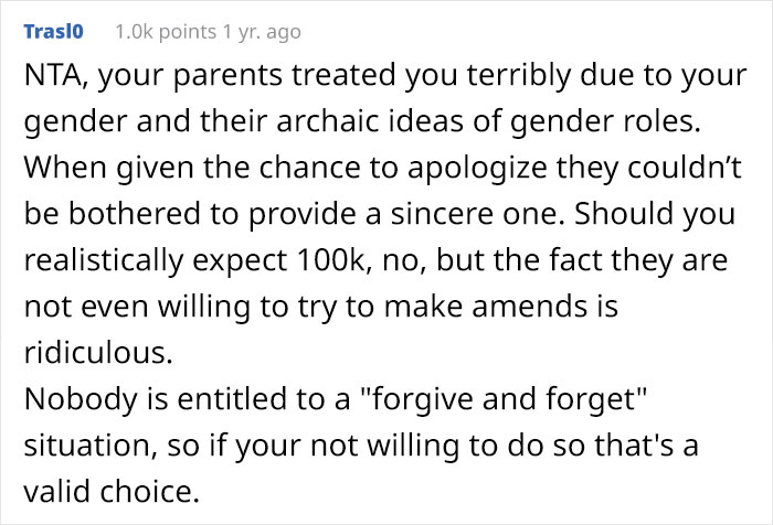 After Trying To Stop Their Only Daughter From Attending College, Parents Are Met With A Pricey Ultimatum When Asked To Be Forgiven Years Later