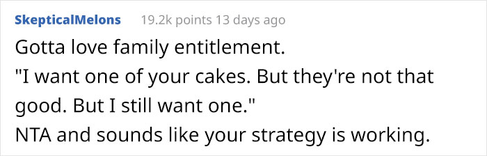 Hobbyist Baker Puts A High Price On Their Cakes Because They Want To Avoid Making Too Many Of Them, Family Calls Them A Jerk
