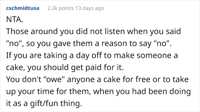 Hobbyist Baker Puts A High Price On Their Cakes Because They Want To Avoid Making Too Many Of Them, Family Calls Them A Jerk