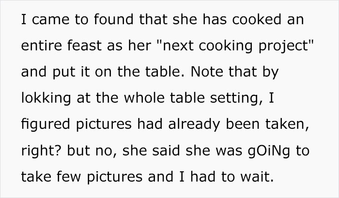 Petty Husband Annoyed That His Wife Always Takes Photos Of The Food She Makes, Ruins It To Prove A Point