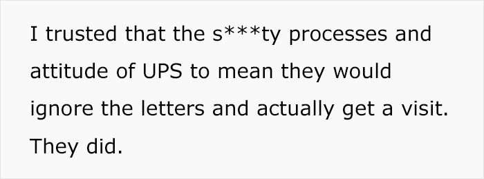 Woman Comes Up With Pro Revenge By Hiring A Bailiff After UPS Damages Her Package And Keeps Refusing To Compensate For It