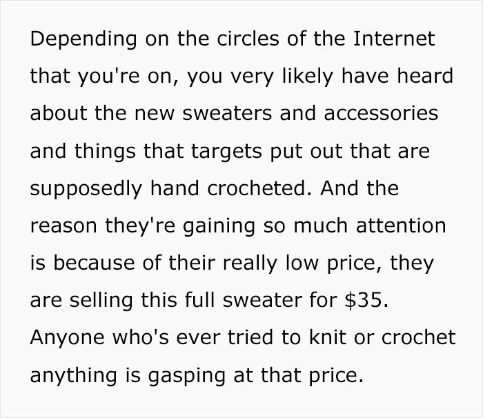 TikTokers List Red Flags That Show This $35 Target Crochet Sweater Is Horrifyingly Unethical