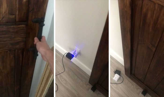 Sliding Door Smashes Outlet When You Open It