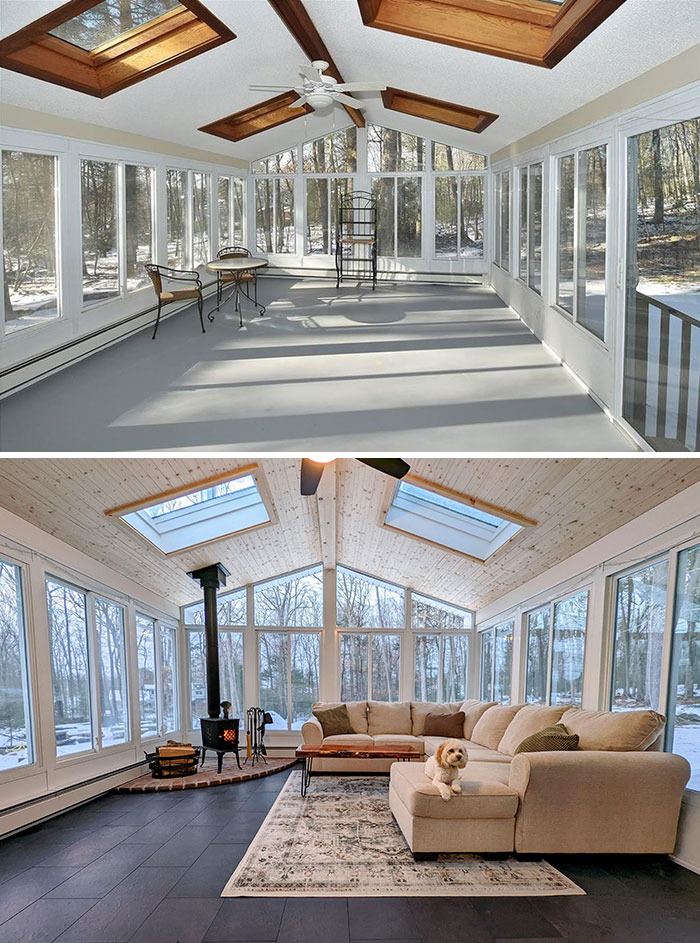 Hoy hemos terminado de rehacer nuestra terraza acristalada