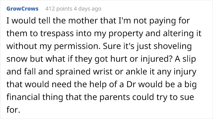 &ldquo;Am I Wrong For Not Paying The Kids That Shoveled My Driveway?&rdquo;
