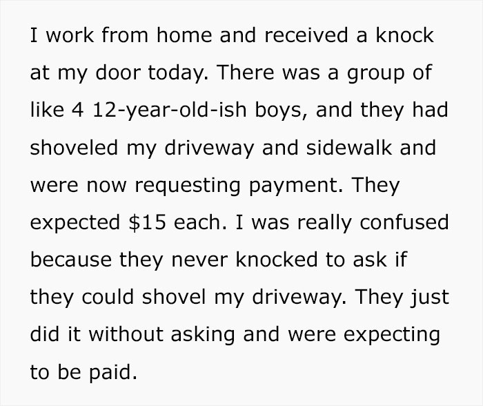 &ldquo;Am I Wrong For Not Paying The Kids That Shoveled My Driveway?&rdquo;