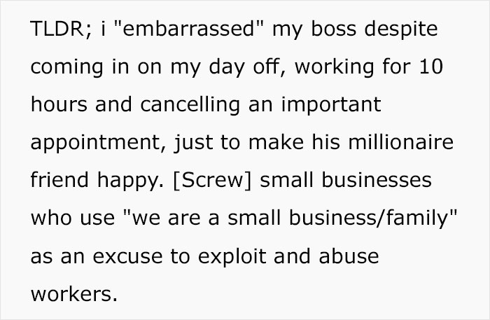 Employee Is Pushed Over The Line After Boss Berates Them For Being Late On Their Day Off
