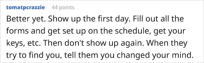 Person Takes A Job Offer Just To Be Able To Not Show Up After Getting Disrespected During The Job Interview