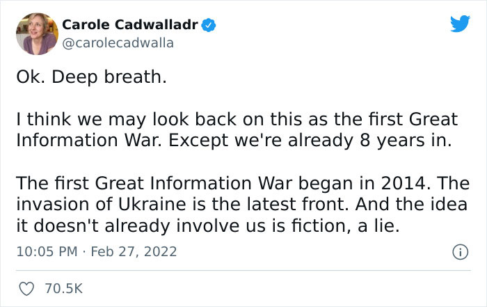 Person Starts An Important Thread About "The Great Information War" So That People Would Know About It Person Starts An Important Thread About "The Great Information War" So That People Would Know About It