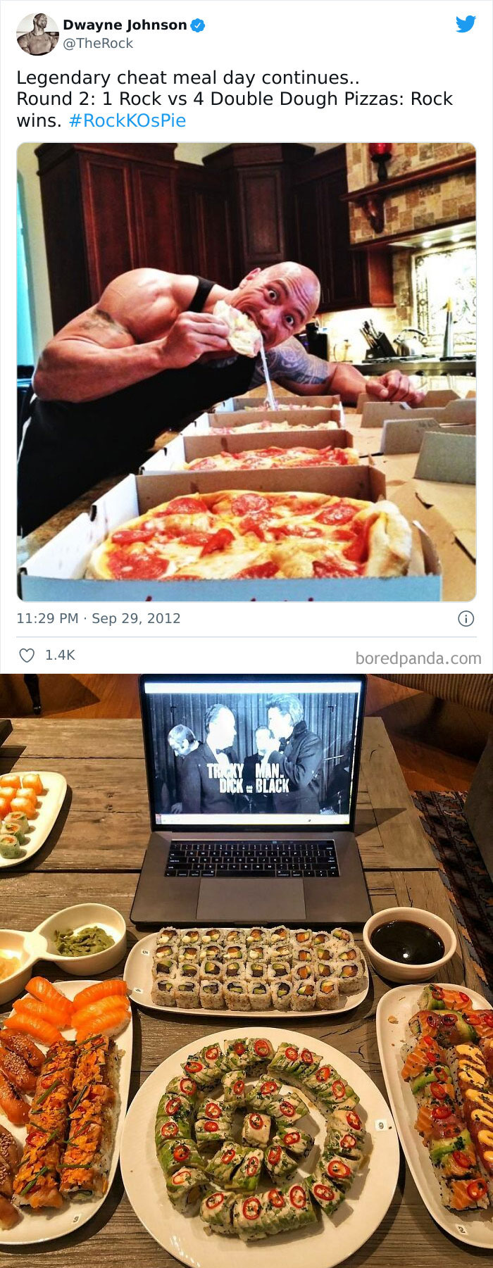 The Rock Eats And Documents His Enormous "Cheat" Meals