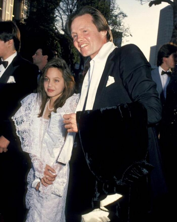 Angelina Jolie With Her Father Jon Voight At The 58th Annual Academy Awards, 1986
