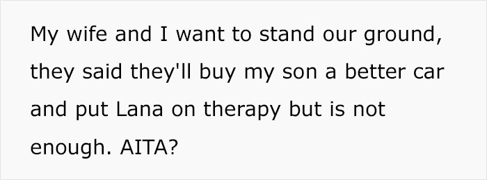 &ldquo;AITA For Refusing To &lsquo;See Other Options&rsquo; For A Girl And Pressing Charges For What She Did To My Son&rsquo;s Car?&rdquo;
