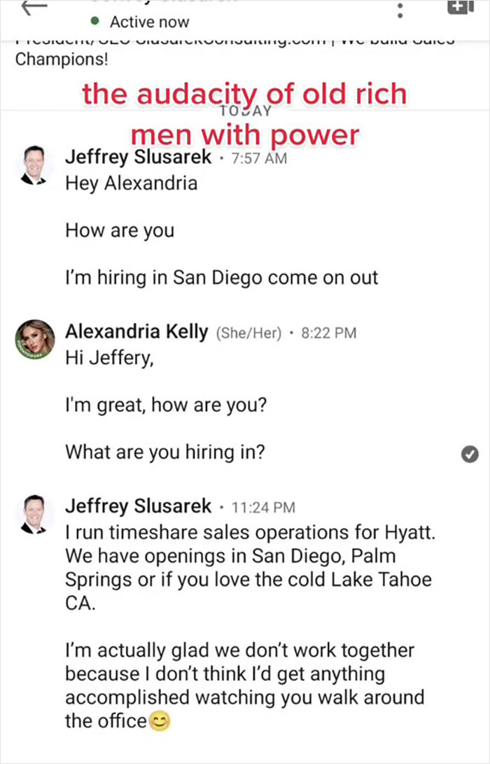 Inappropriate Message A Company Executive Sent To This Woman After Reaching Out To Her About A Job Offer Goes Viral With Over 300K Views