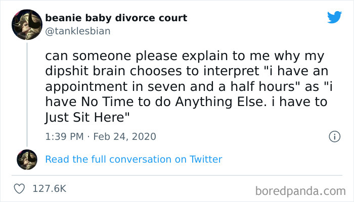 Or If You Were Suppose To Start Something At 2 Pm And Now It’s 2:05 Pm So You Have To Wait A Day, Maybe Six To Actually Start It 🤷‍♀️
why Do I Do This…… @therealjoirizarry
📸 @tanklesbian On Twitter
.
.
.
.
.
#procrastination #keepputtingitoff #illdoitlater #makingexcuses #worriedallthetime #mentalillnessawareness #whatmentalillnessfeelslike #mentalhealthmemes🖤 #asafeplaceinsideyourhead