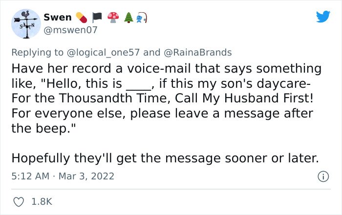 Daycare Keeps Calling The Mom Instead Of The Dad When They Need Something, So She Calls Them Out