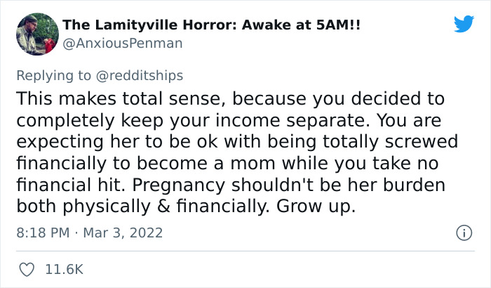 Woman Asks Husband To Cover All Of Her Financial Loss When Caring For Their Baby, He's Shocked And Lost Woman Asks Husband To Cover All Of Her Financial Loss When Caring For Their Baby, He's Shocked And Lost