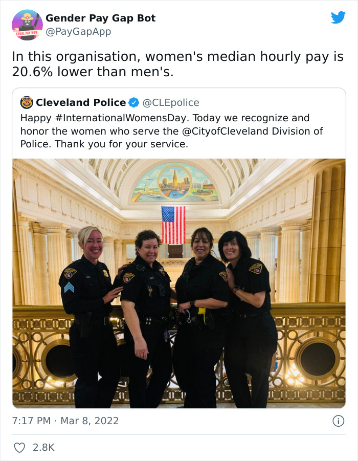 16 Companies That Posted A Celebratory Tweet For Women’s Day And Got Roasted By This Gender Pay Gap Bot 16 Companies That Posted A Celebratory Tweet For Women’s Day And Got Roasted By This Gender Pay Gap Bot