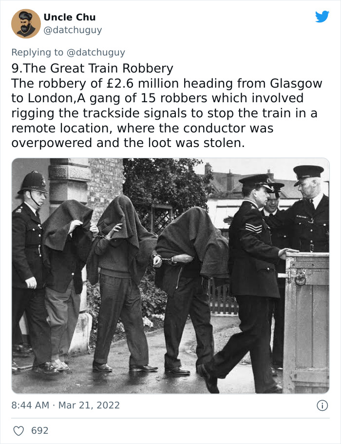 10 Of The Most Audacious Yet Successful Robberies In History, As Shared By This Twitter User