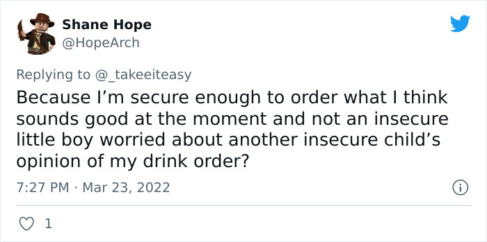 Woman On Twitter Belittles Men Who Order Fruity Or Mixed Drinks And 17 People Come To Teach Her A Lesson