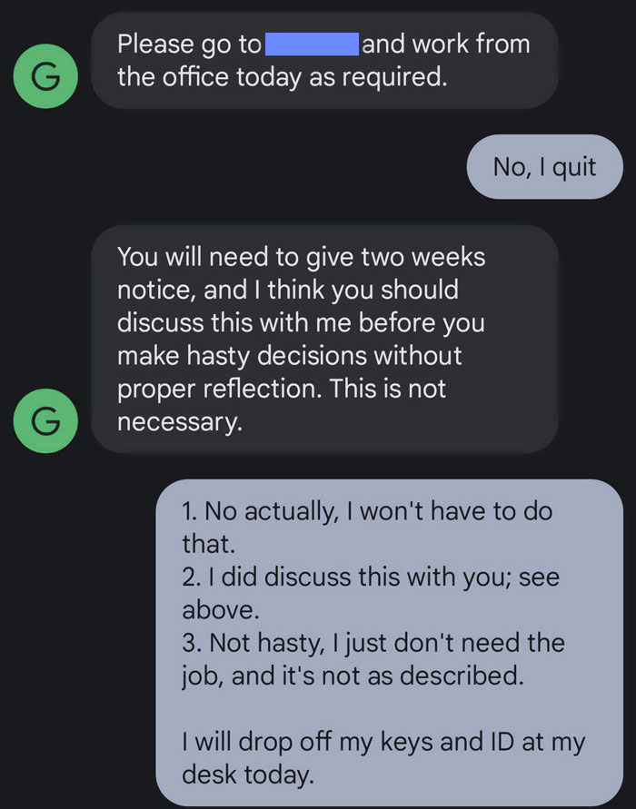 14 Screenshots Of People&rsquo;s &lsquo;I Quit&rsquo; Texts Because &lsquo;Screw That, I Deserve Better&rsquo;