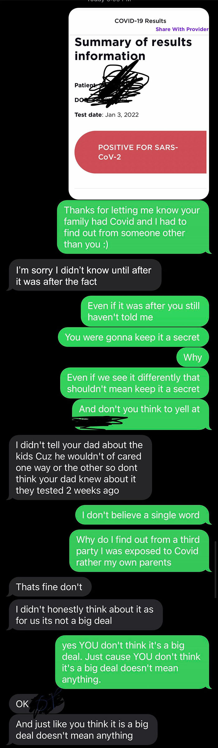 When You Blow Up On Your Stepmom Cause She Hid The Fact Her Family All Tested Positive For Covid