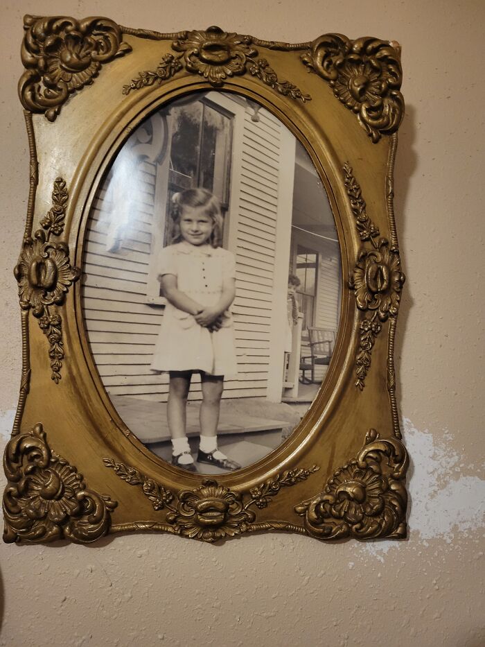 Bought This At A Yard Sale. Notice Creepy Child Peeking!