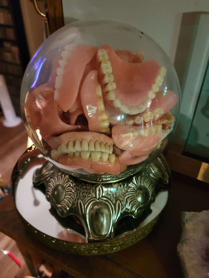 I Couldn't Just Throw Away These Teeth That Belonged To People That Had Passed, So I Made Art! It Includes 3 Of My Grandparents, A Friends Mom & Single Teeth Belonging To My Dad & Ex Husband...