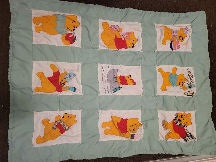 A Beautiful Handmade Pooh Bear Blanket