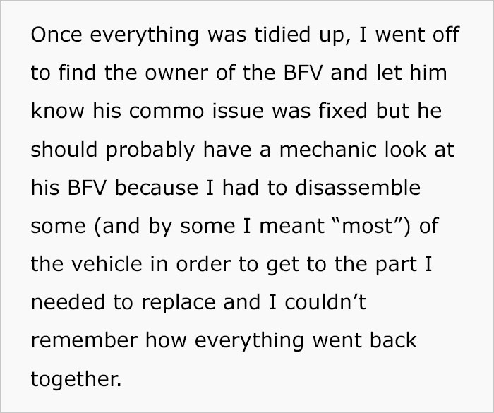 “Oh, It’s Not Your Job? It Is Now”: Guy Takes Pro Revenge On Uncooperative Mechanics By Disassembling A Vehicle And Making Them Reassemble It “Oh, It’s Not Your Job? It Is Now”: Guy Takes Pro Revenge On Uncooperative Mechanics By Disassembling A Vehicle And Making Them Reassemble It