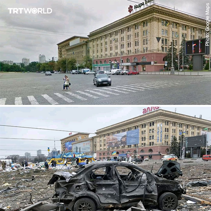 'Before And After': 20 Devastating Images From Ukraine That Show How Quickly The War Destroys Everything