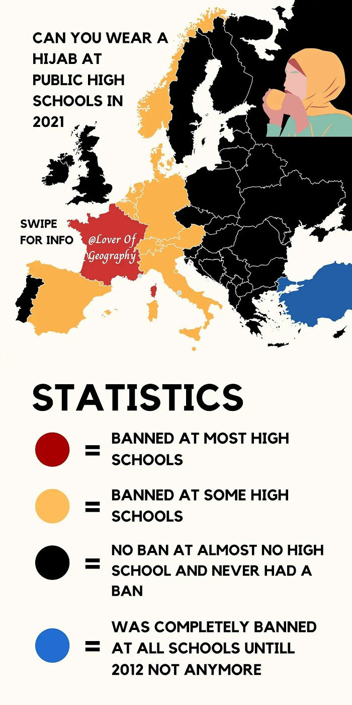 This Post Shows The Hijab Situation In Public Schools In Europe 2021