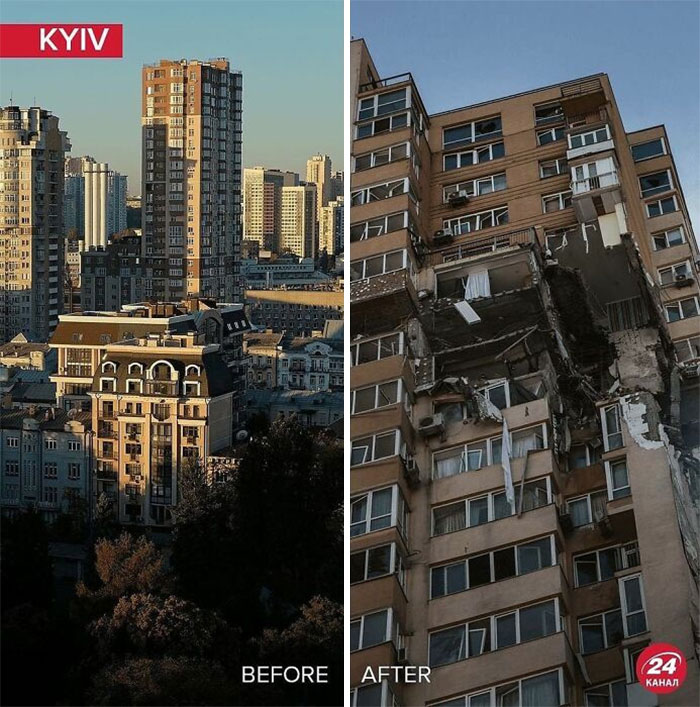 'Before And After': 20 Devastating Images From Ukraine That Show How Quickly The War Destroys Everything