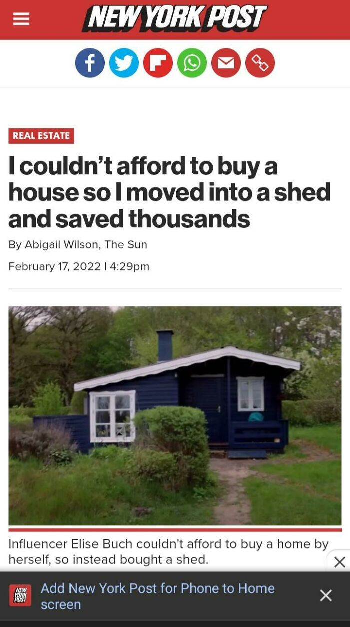 The New American Dream. Work Hard Your Whole Life And Maybe You Can Get A Shed Too!