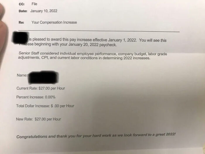 Congratulations On Your 0% Raise!