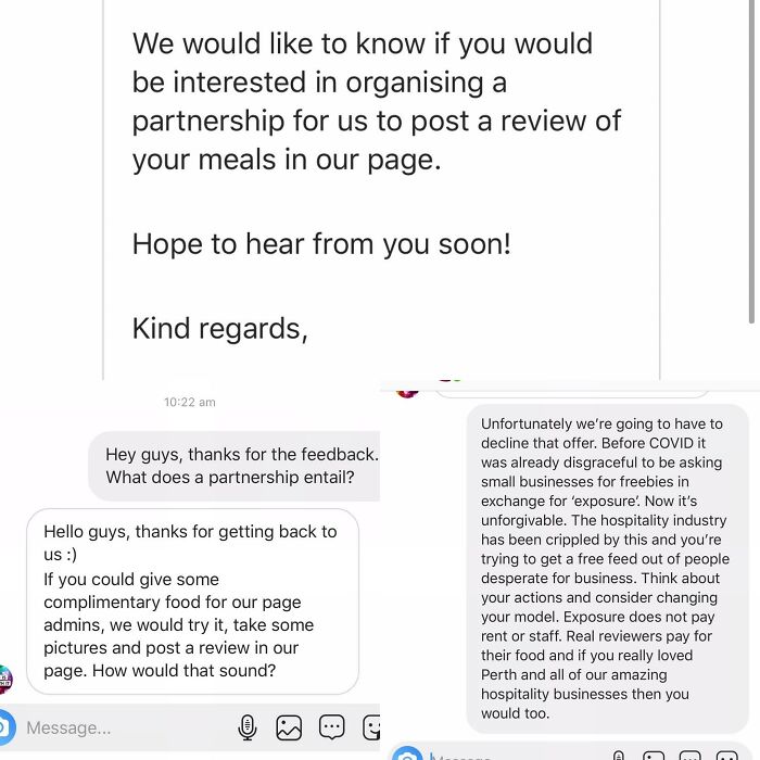 I Thought This Would Stop After Covid-19 But Influencers Are Still Trying To Scab Free Things From Bars & Restaurants.