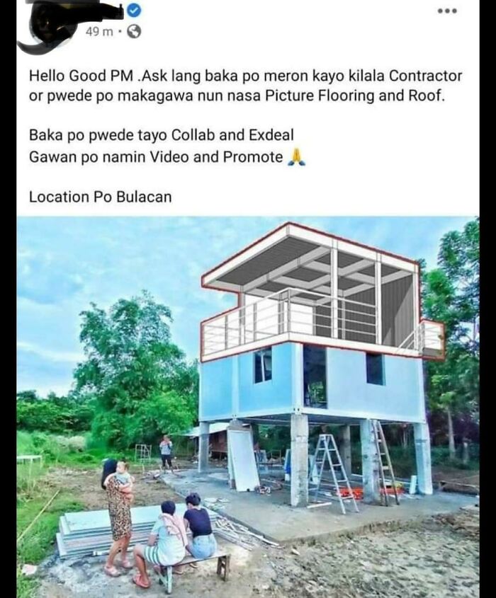 “Popular Influencer” Asks If Someone Is Willing To Build The 2nd Floor Of His For Free, In Exchange For Exposure