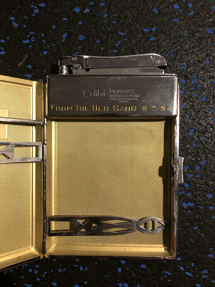 Cigarette Holder Gifted To My Grandfather From His Af Unit While They Were Stationed In The UK During The Korean War. “From The Old Gang, 8/7/1954”