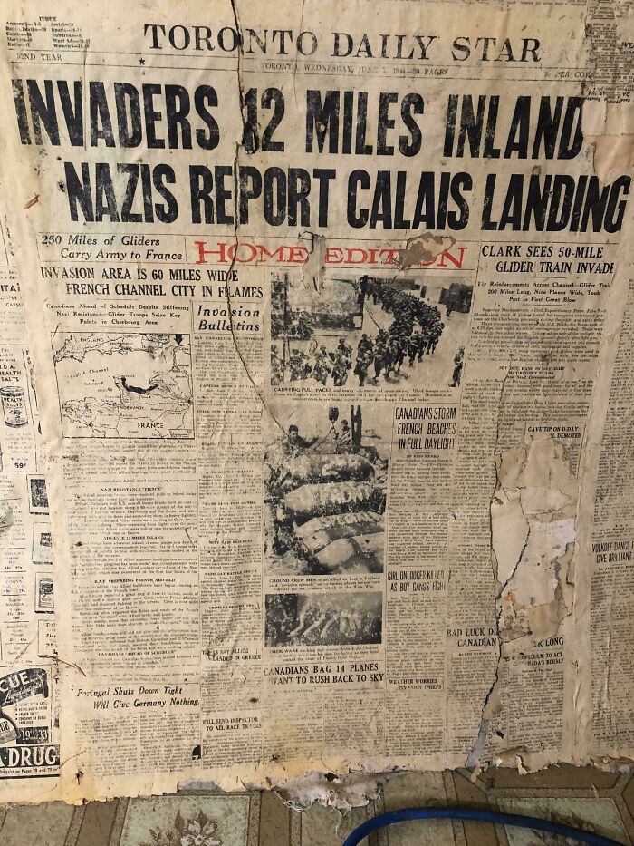 My Mother Found This Newspaper From 1944 While Redoing The Kitchen In Her 85(Roughly) Year Old Farm House