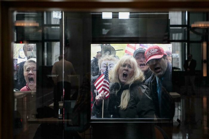 Photograph Of Protestors In Ohio Demanding The Governor Re-Open Businesses, During A Global Pandemic...