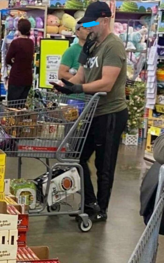 Wears Gloves To Prevent Catching The Virus... Does This