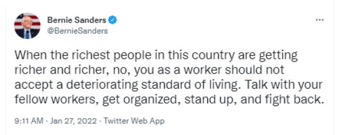 Logically, It Isn't Acceptable For Workers To Live In A Deteriorating Standard