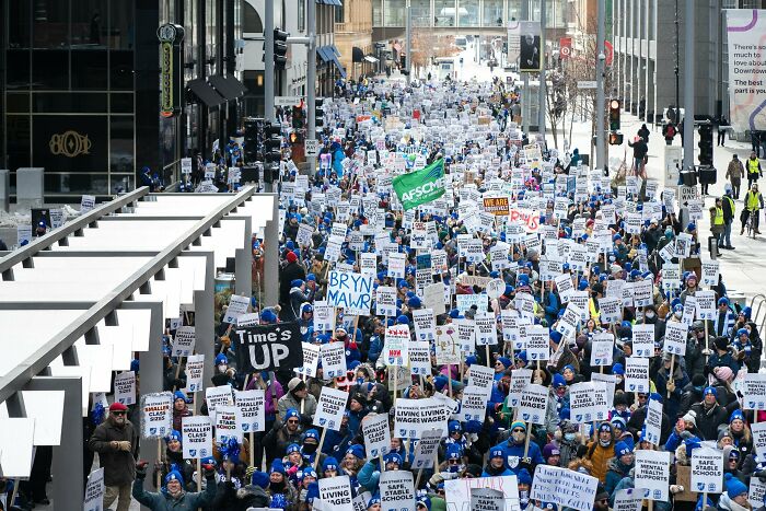 The Power Of Solidarity: More Than 4,500 Mft Union Educators From Minneapolis Public Schools Are On Strike And Picketed Across The City Today