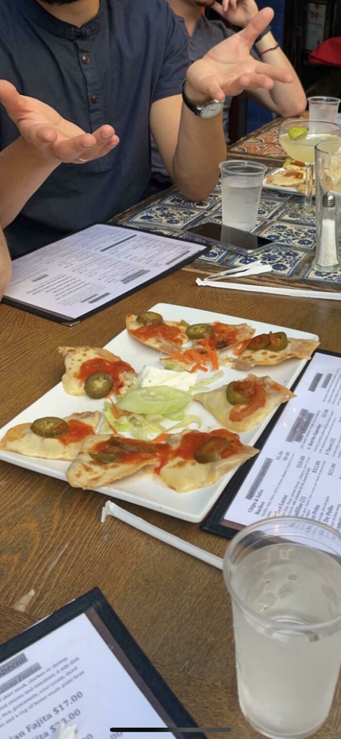 “Nachos” $9 And It Comes With A Dried Cucumber Slice. I Love NYC