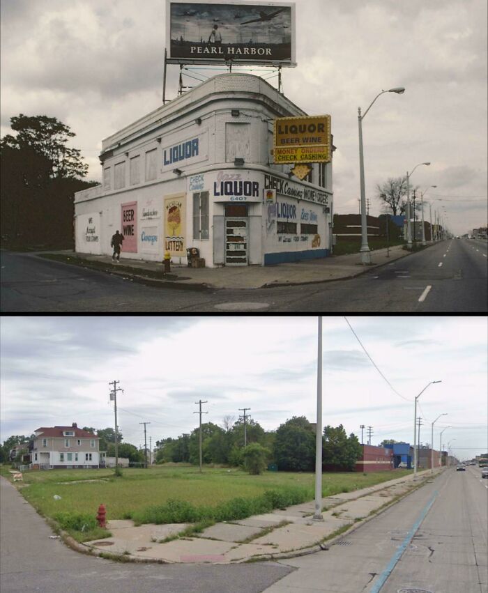Random Street Corner In Detroit (2001 And Now)